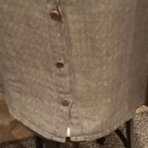 FINAL PRICE FLAX 100% linen l/s v-neck buttoned down blouse w side slits M - Picture 10 of 16